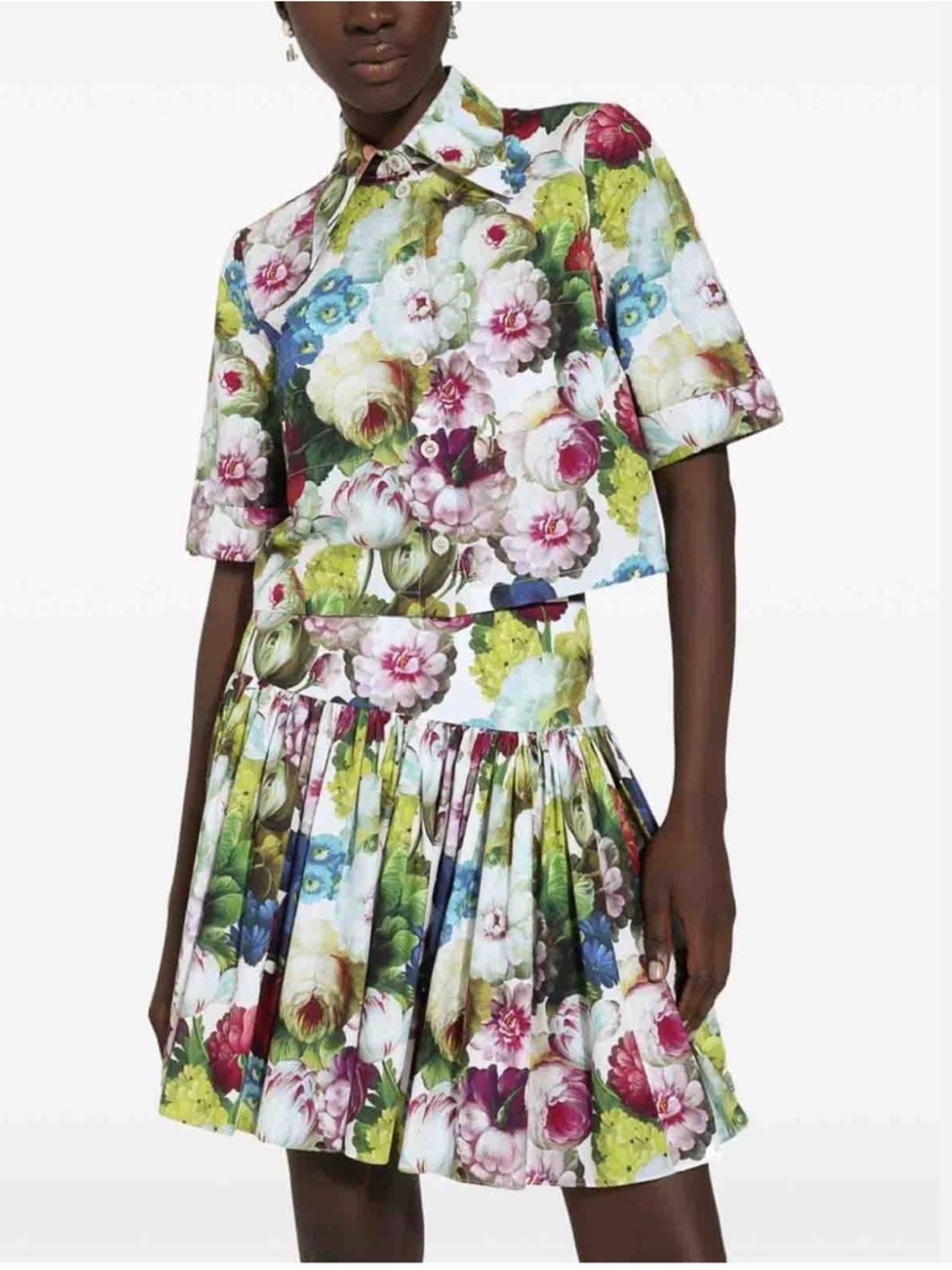 Dolce & Gabana ✨ Matching Set ✨ Nocturnal floral print top and skirt LIKE NEW - Picture 10 of 17